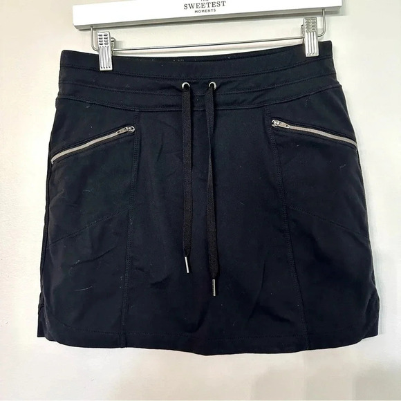 Athleta Black Zipper Front Tie Mini Skort Size XS GUC - Picture 3 of 9